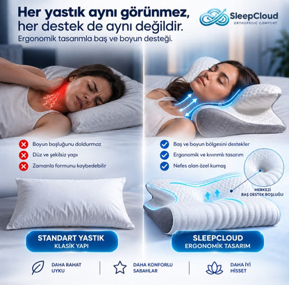 Ortopedik 100% Visko Boyun Destekli Güzellik Yastığı